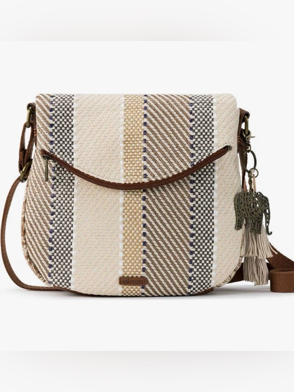 NWTSakroots Artist Circle Foldover Crossbody Bag in Eco-Twill, Multifunctional